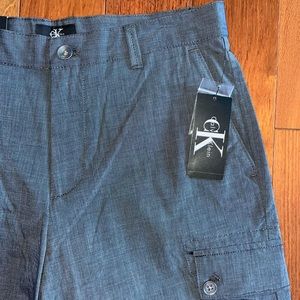 Calvin Klein Grey/Smoke Flat Front Gray Cargo Shorts (30 Waist)